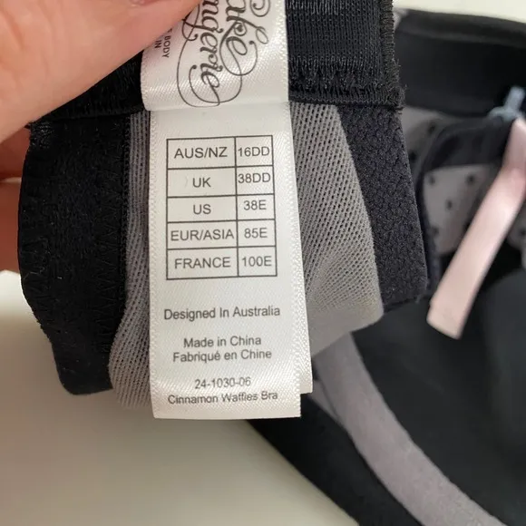 Cake Lingerie Womens Waffles Nursing Tshirt Bra 38E Black Full Coverage Support