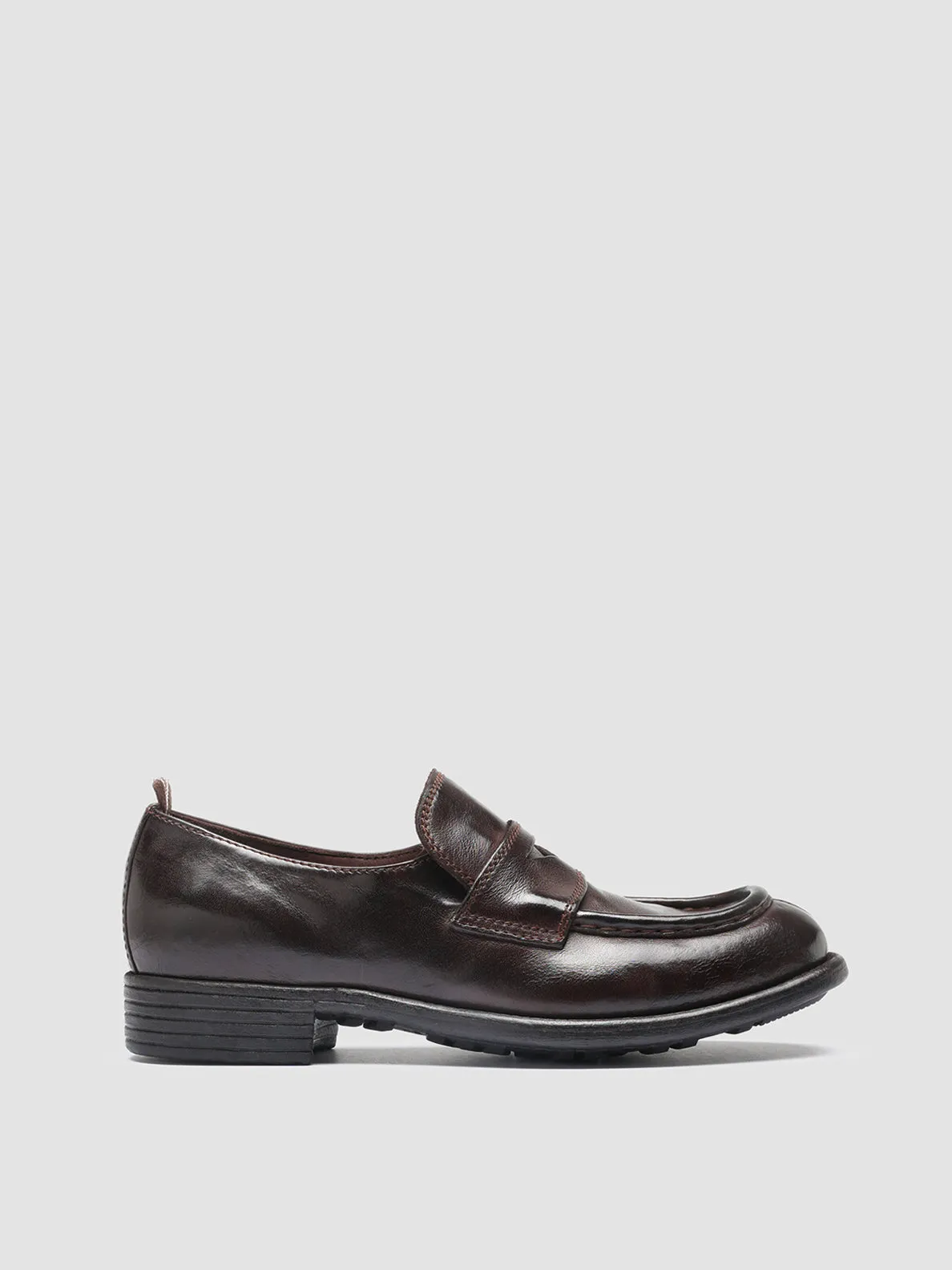 CALIXTE 020 - Dark Brown Leather Loafers