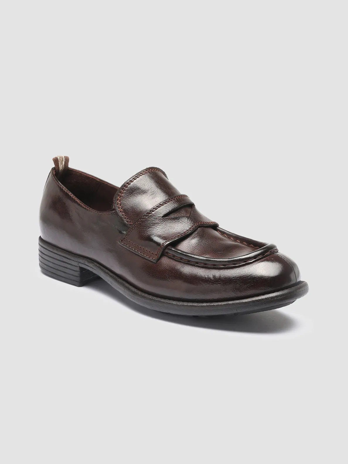 CALIXTE 020 - Dark Brown Leather Loafers