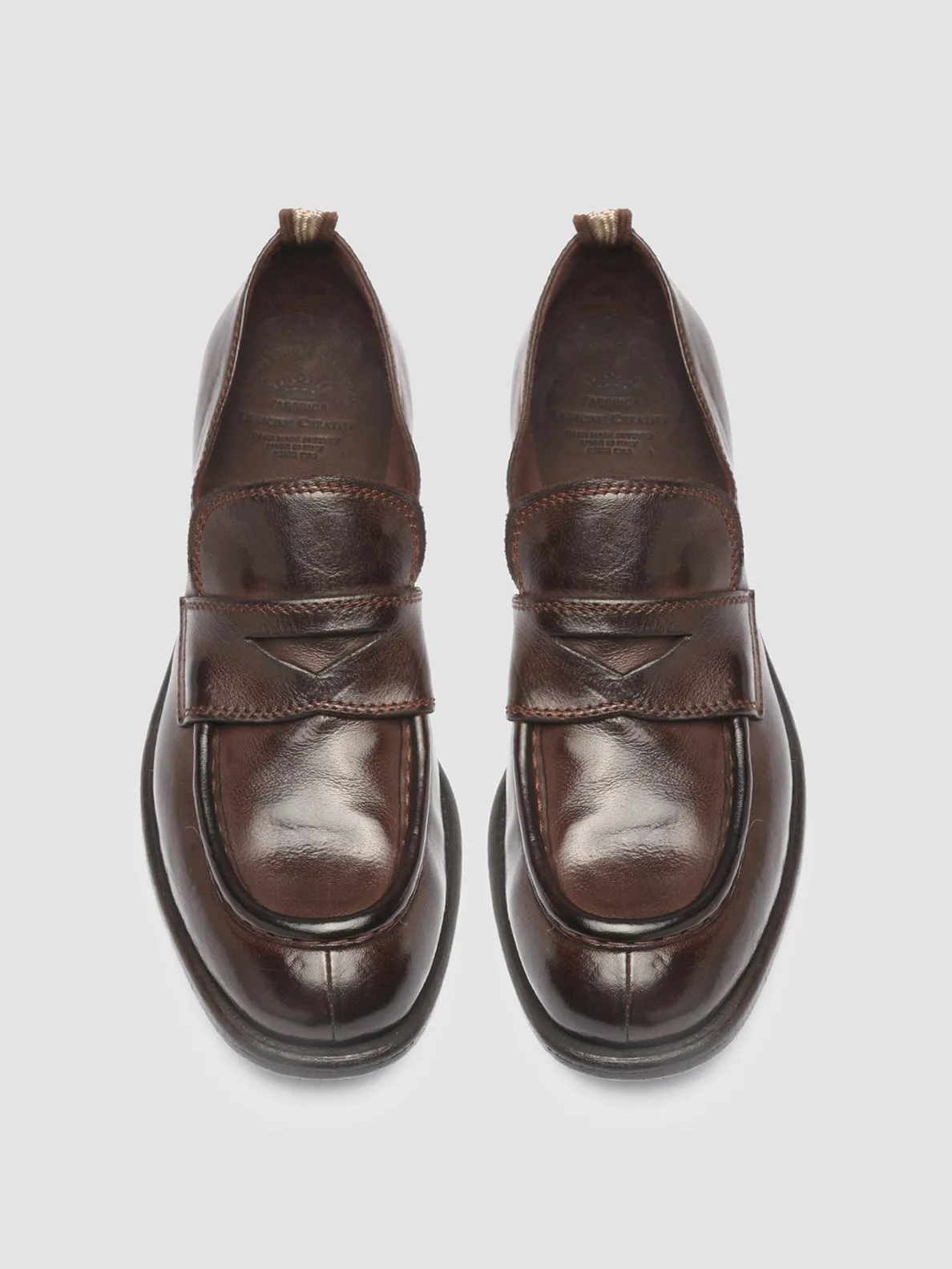 CALIXTE 020 - Dark Brown Leather Loafers