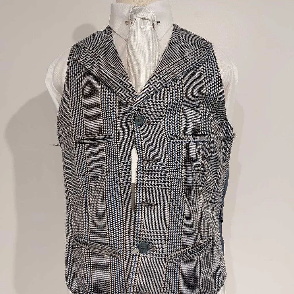 Carl Meyers Blue Houndstooth Boys Vest