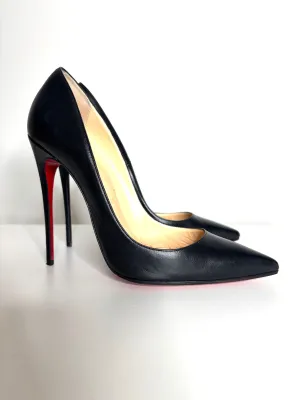 Christian Louboutin So Kate 120 Black Kid Leather Heels 38 UK5