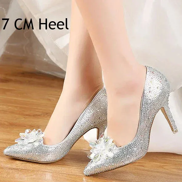 Cinderella Pointed Crystal Heels