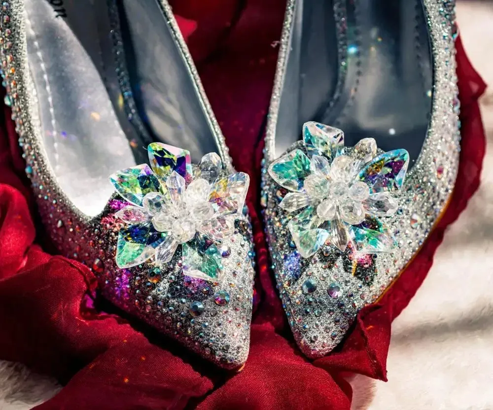 Cinderella Pointed Crystal Heels