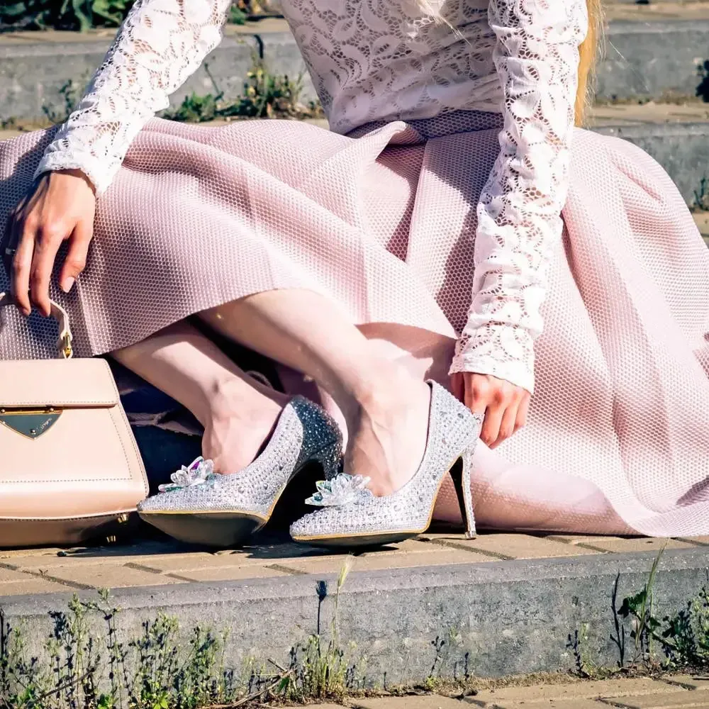Cinderella Pointed Crystal Heels