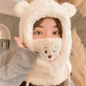 Comfy Bear Face Mask Hat Scarf SD00942