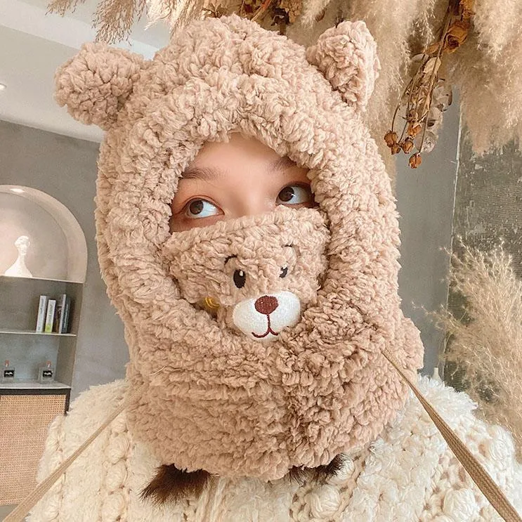 Comfy Bear Face Mask Hat Scarf SD00942