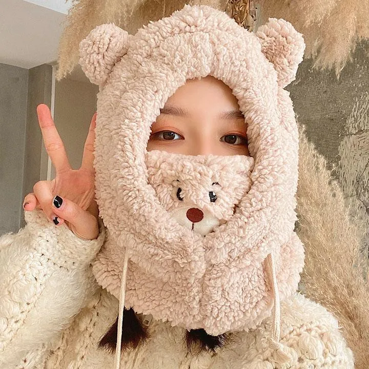 Comfy Bear Face Mask Hat Scarf SD00942