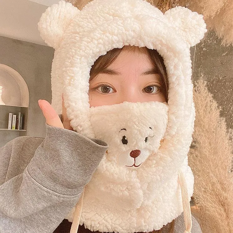 Comfy Bear Face Mask Hat Scarf SD00942