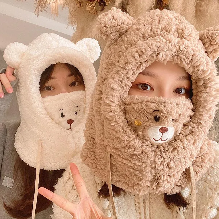 Comfy Bear Face Mask Hat Scarf SD00942