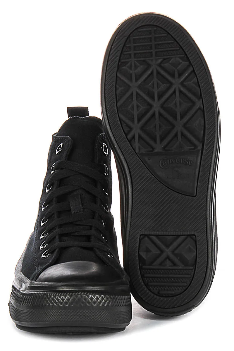 Converse All Star Move Hi A03668C In All Black For Junior