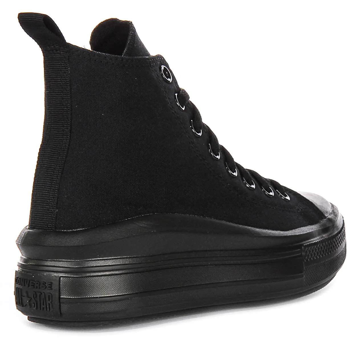 Converse All Star Move Hi A03668C In All Black For Junior