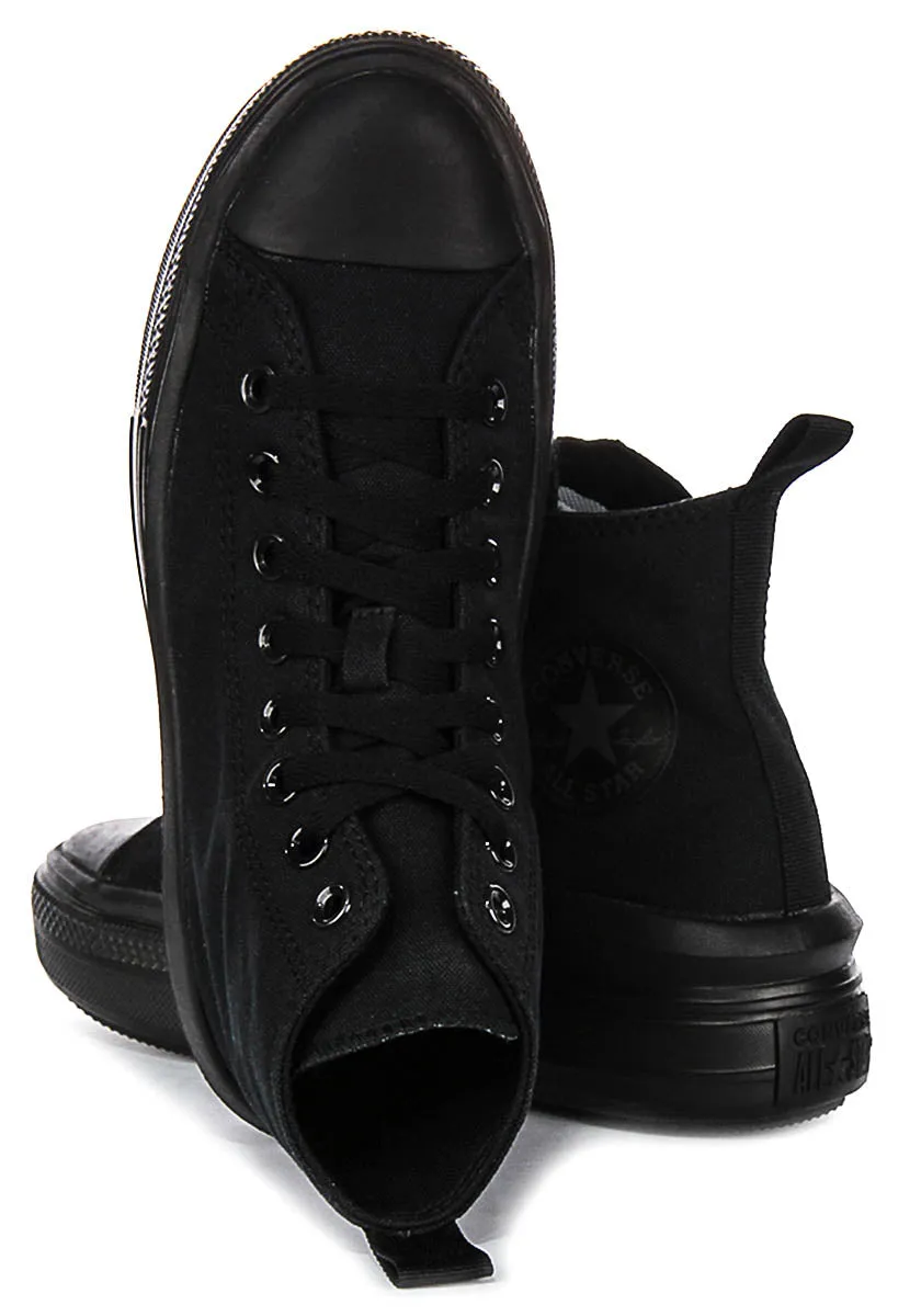 Converse All Star Move Hi A03668C In All Black For Junior