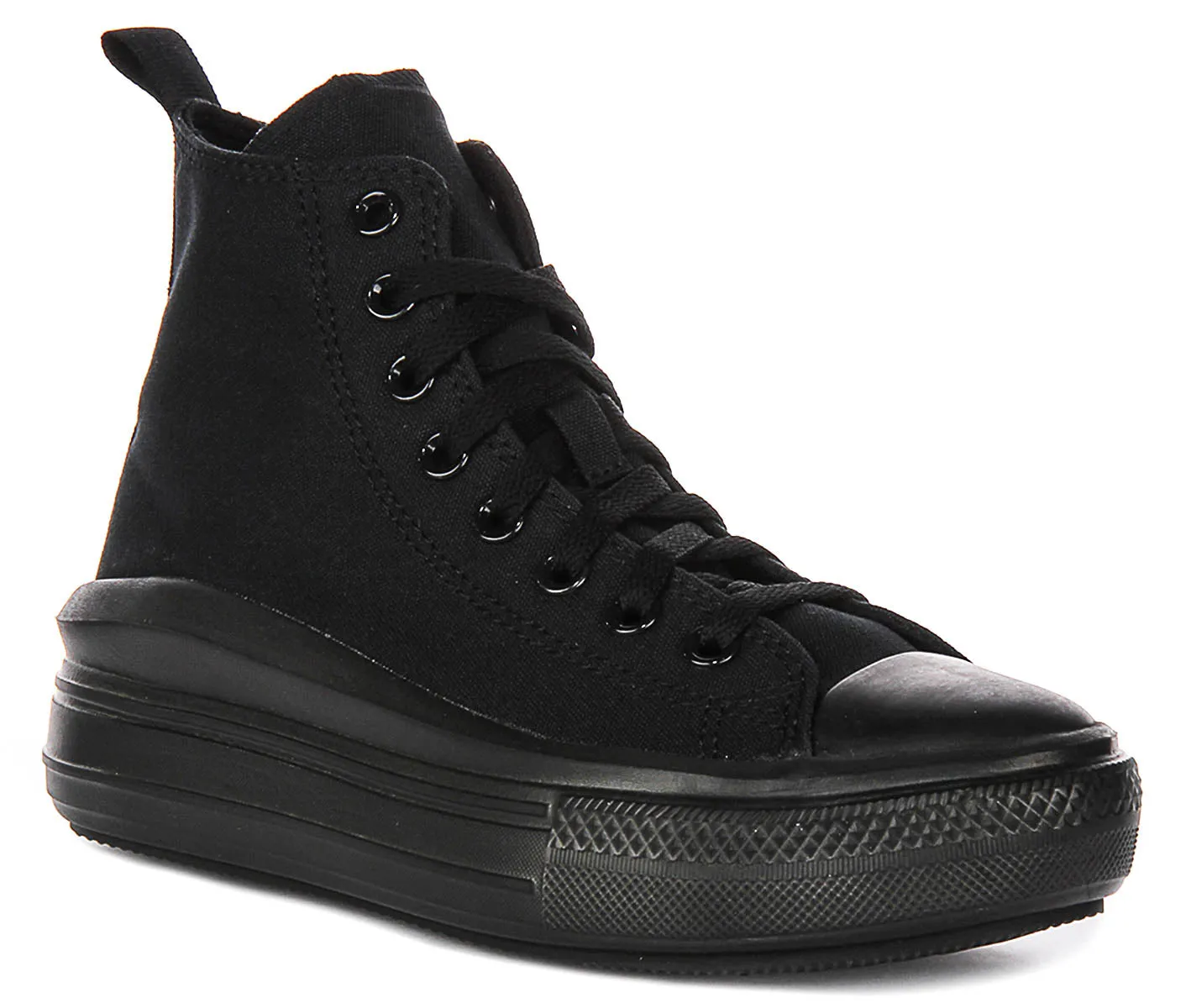 Converse All Star Move Hi A03668C In All Black For Junior
