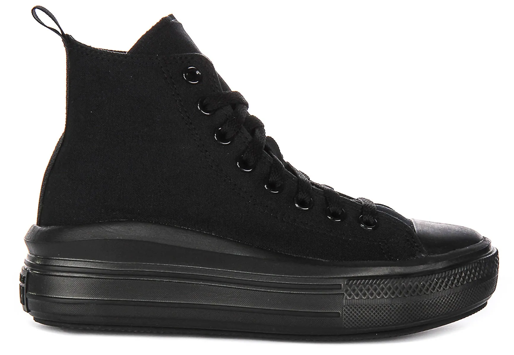 Converse All Star Move Hi A03668C In All Black For Junior