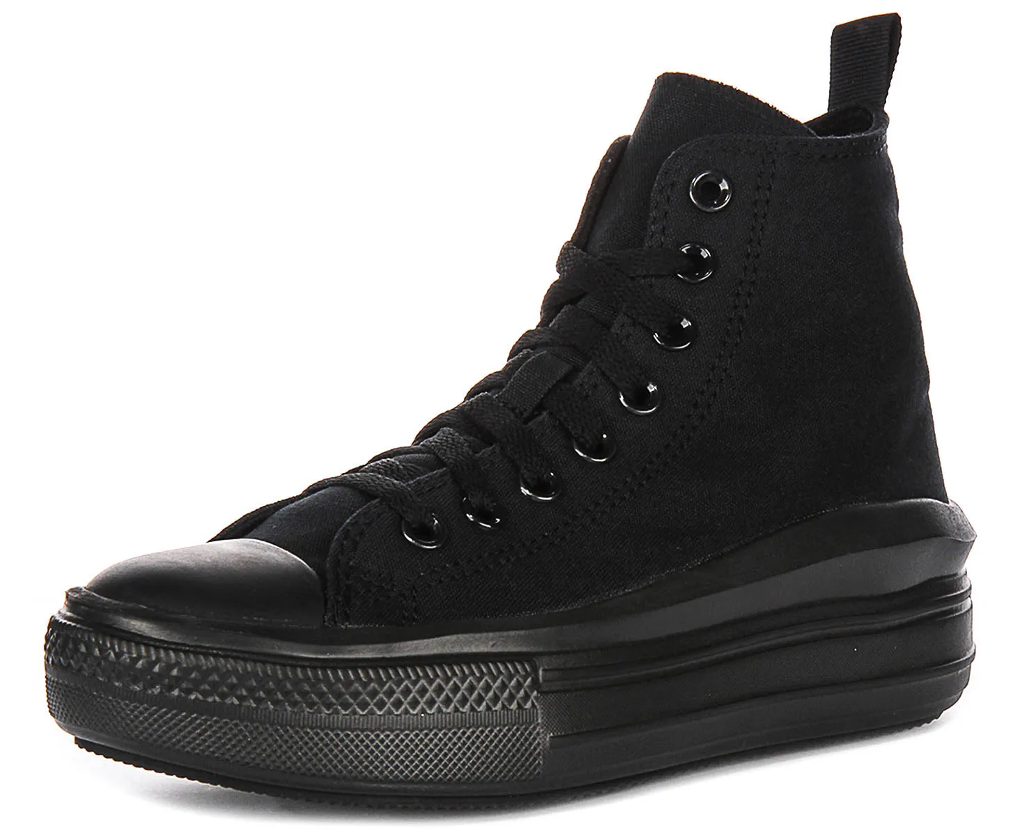 Converse All Star Move Hi A03668C In All Black For Junior