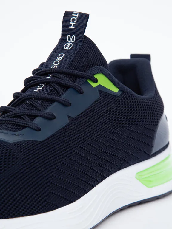 Crosshatch Nyles Trainers Navy/Green
