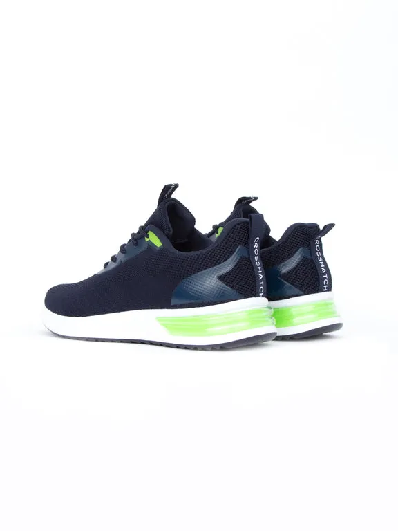 Crosshatch Nyles Trainers Navy/Green