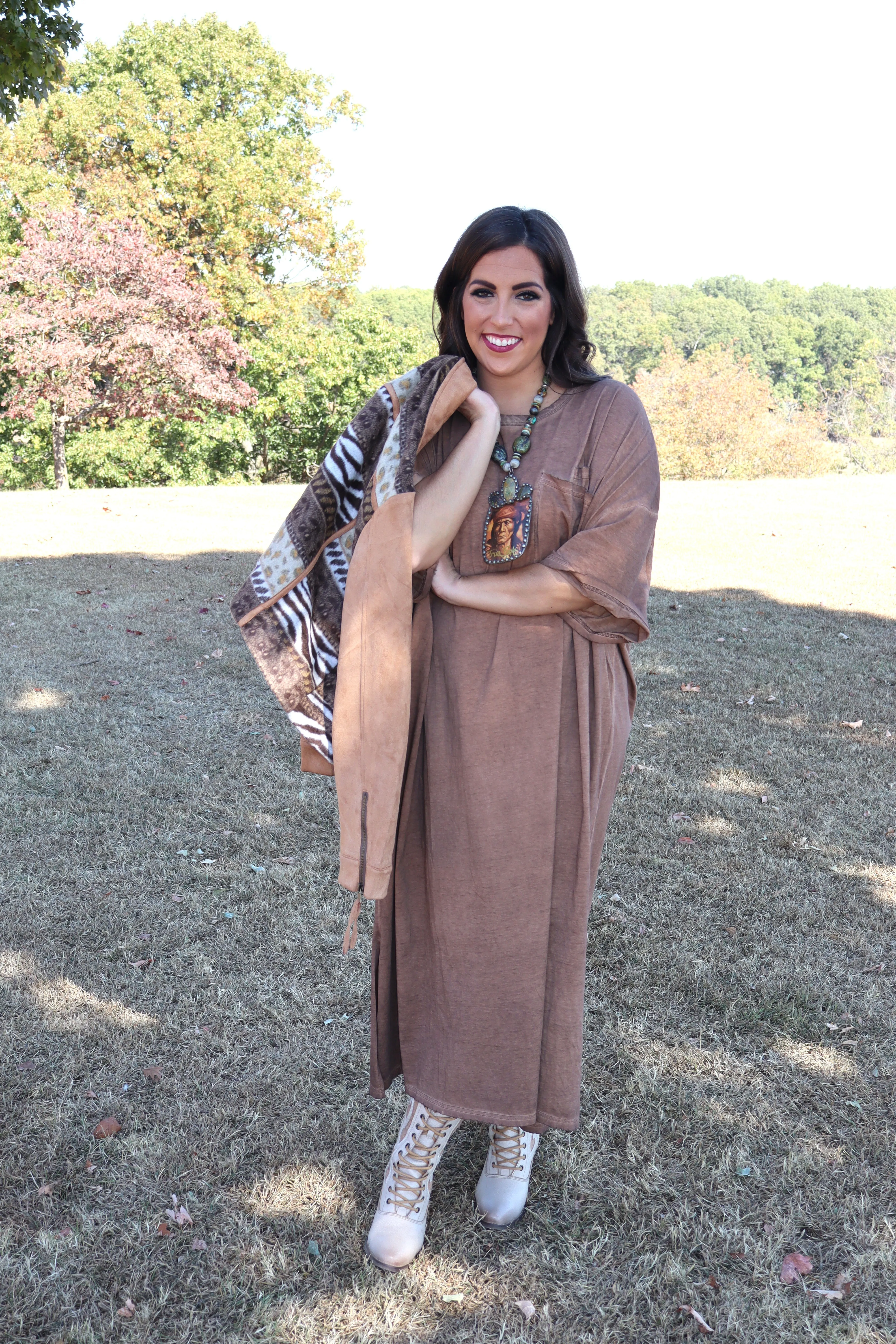 Cute Comfort Dress - Chocolate Brown