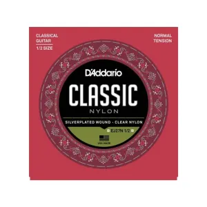 D'ADDARIO EJ27N 1/2 STUDENT NYLON FRACTIONAL CLASSICAL GUITAR STRINGS - NORMAL TENSION