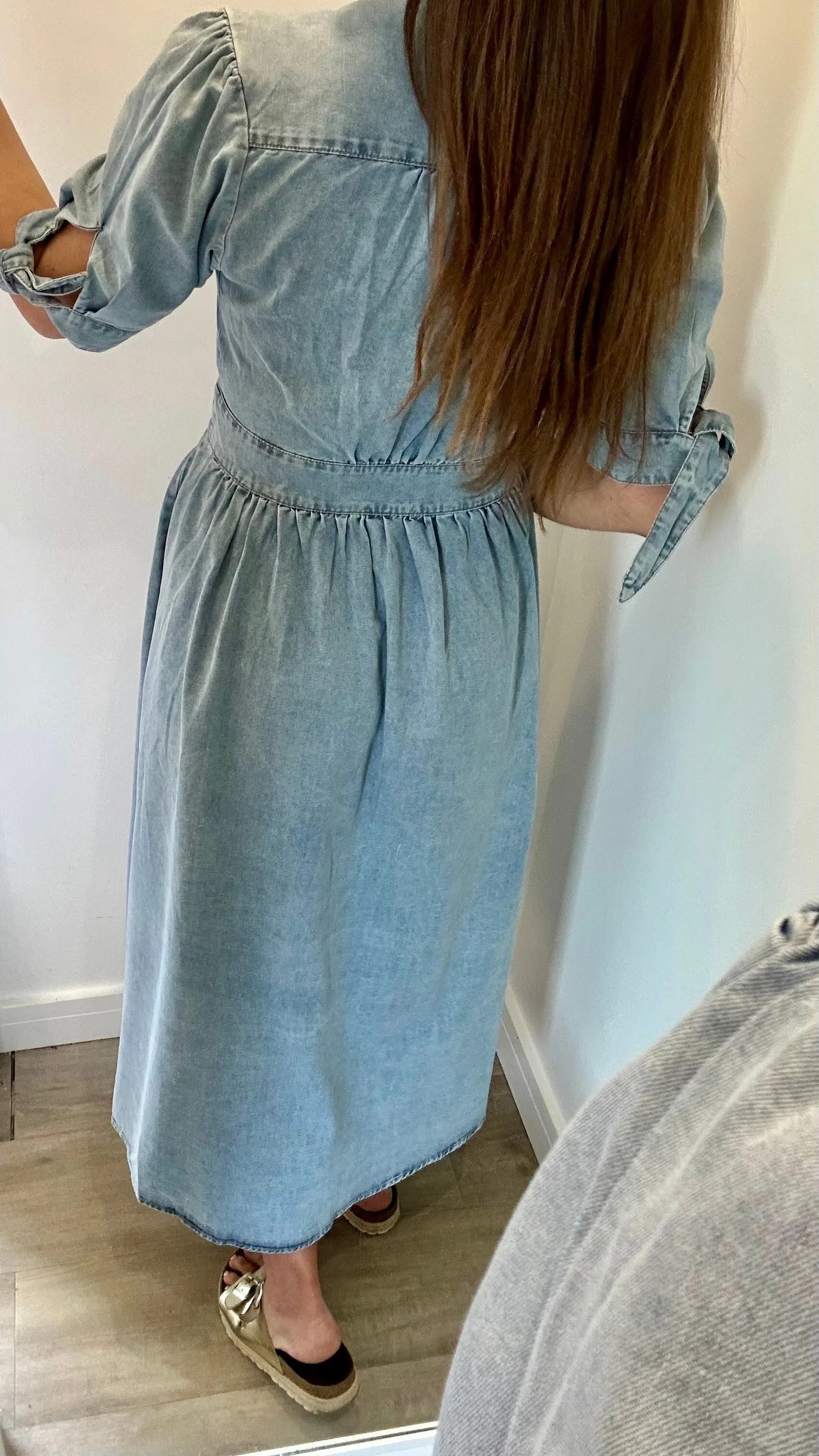 DENIM BLUE BUTTON THROUGH DRESS