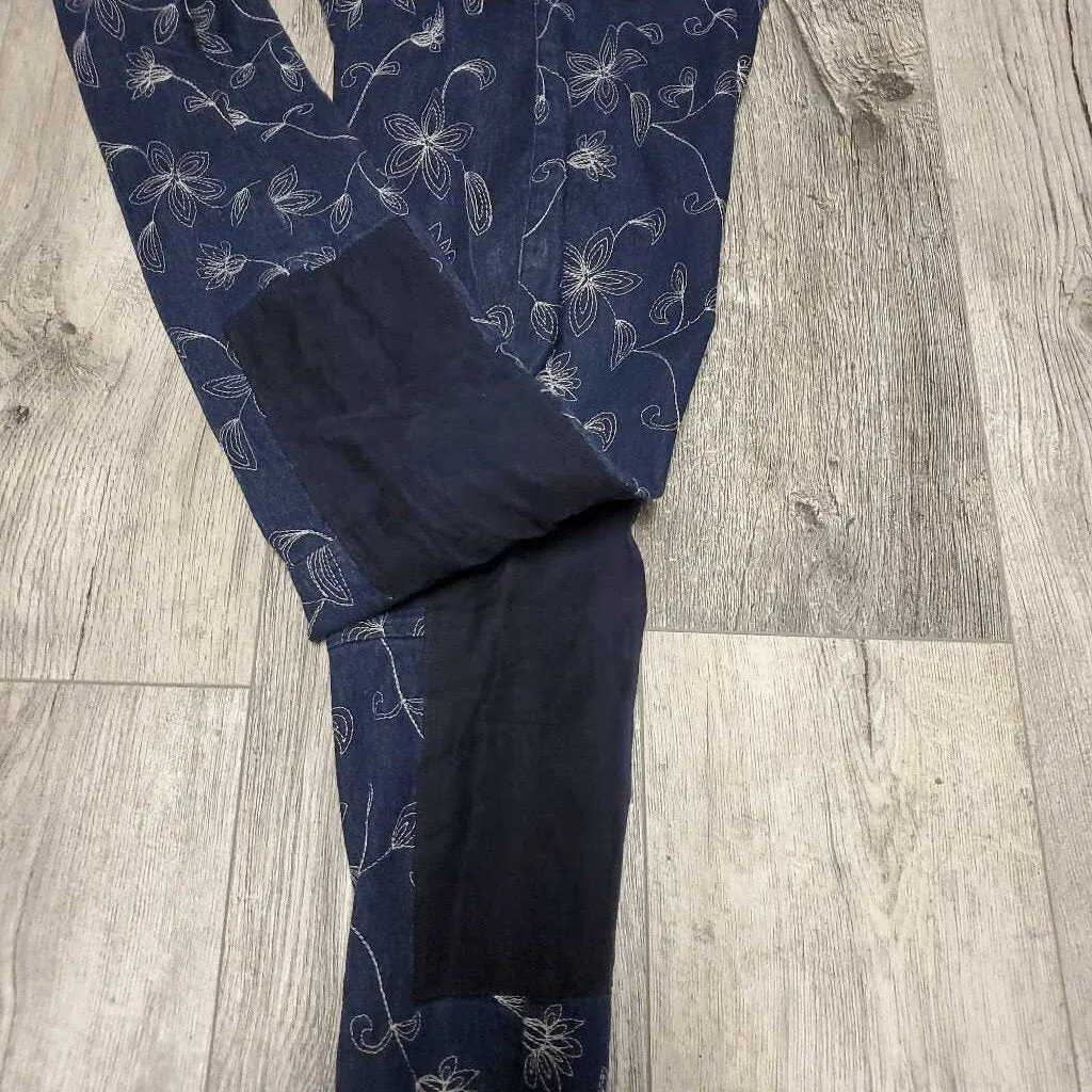 Denim Mod Jods with Flower - 4
