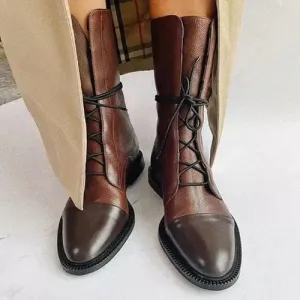 Elegant Vegan Leather Flat Ankle Boots for Women | Eco-Friendly Materials