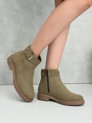 Emery Women Olive Ankle Boots