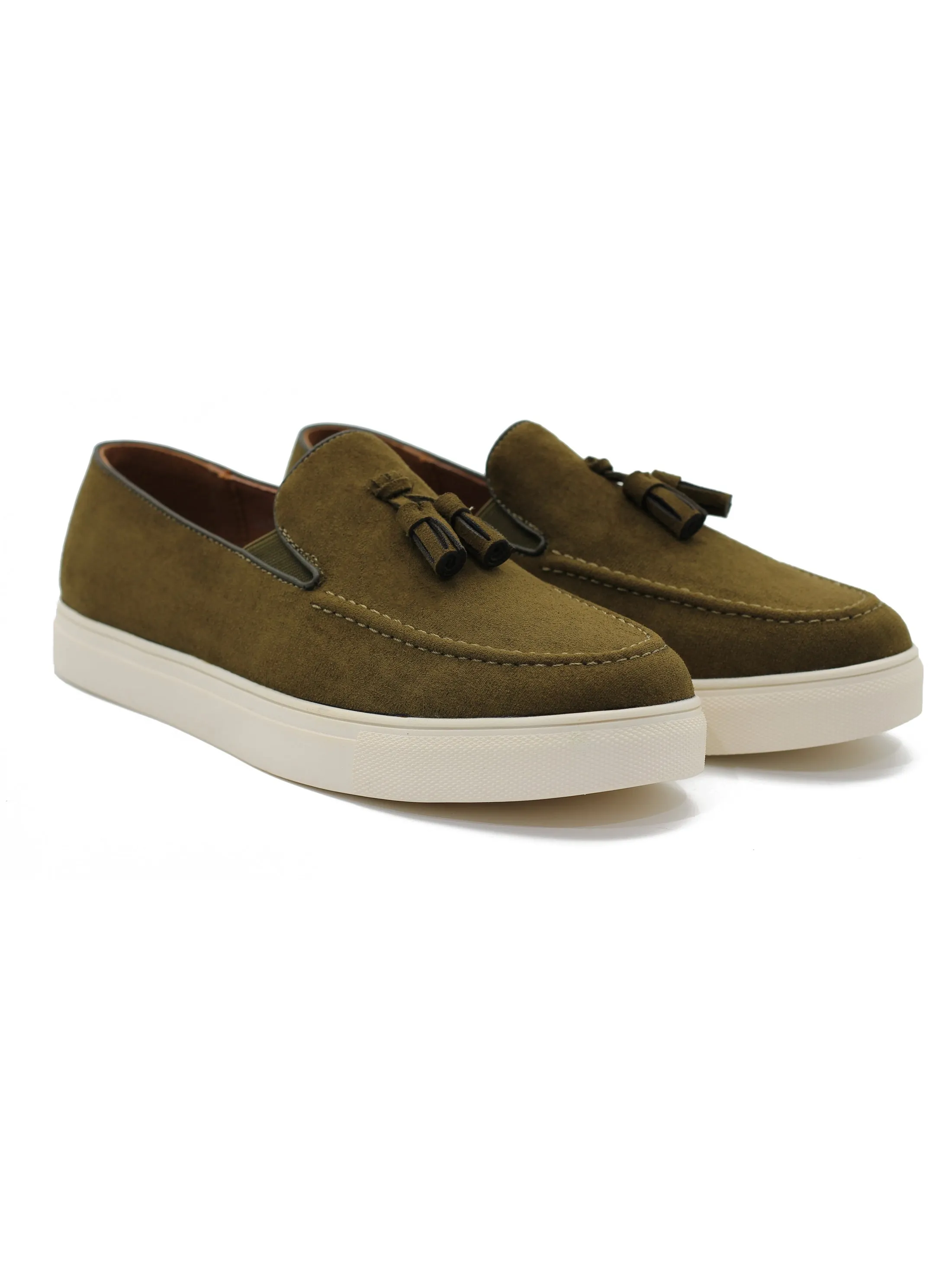 FAUX LEATHER SUEDE SNEAKER WITH TASSEL