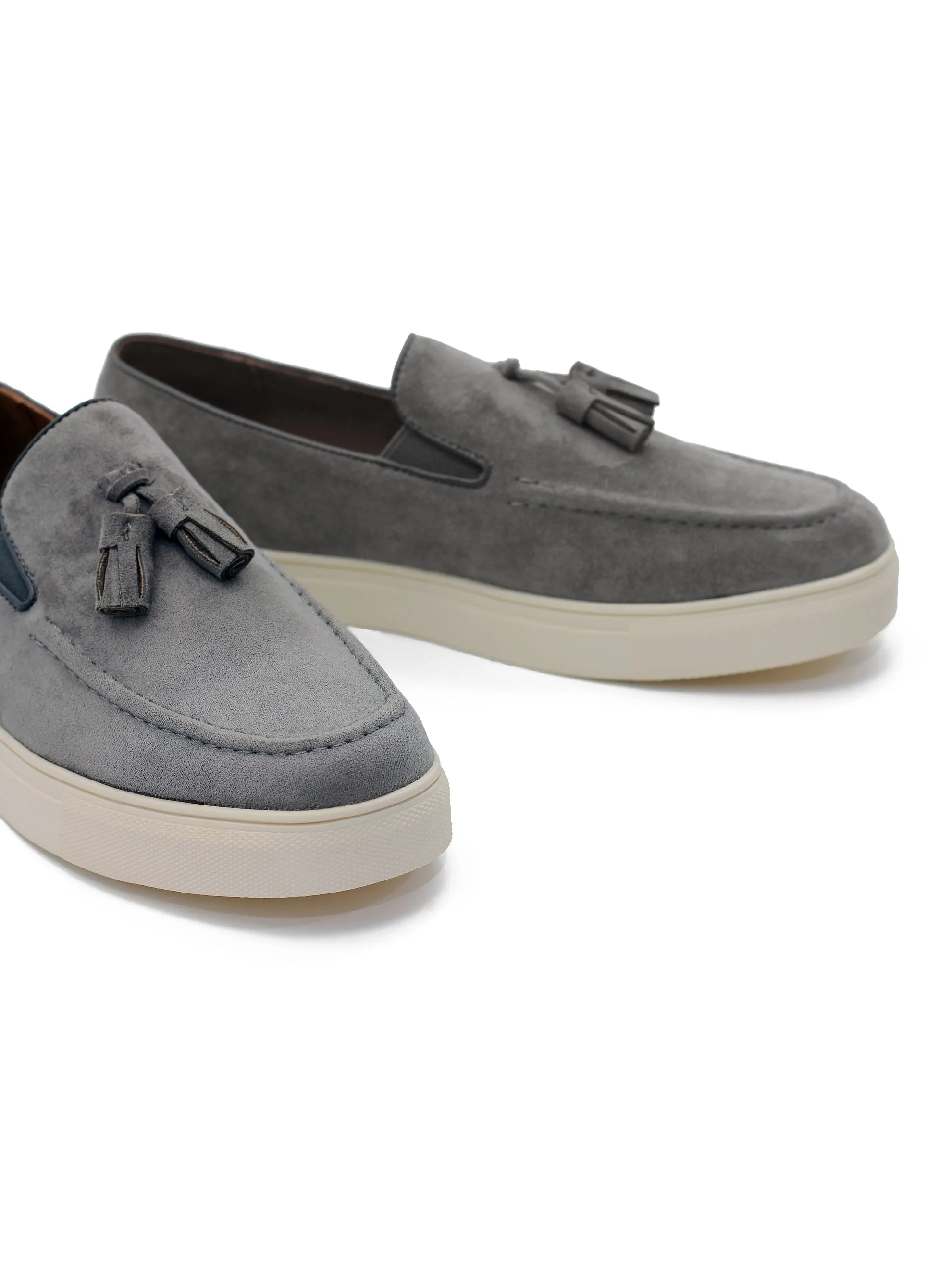 FAUX LEATHER SUEDE SNEAKER WITH TASSEL