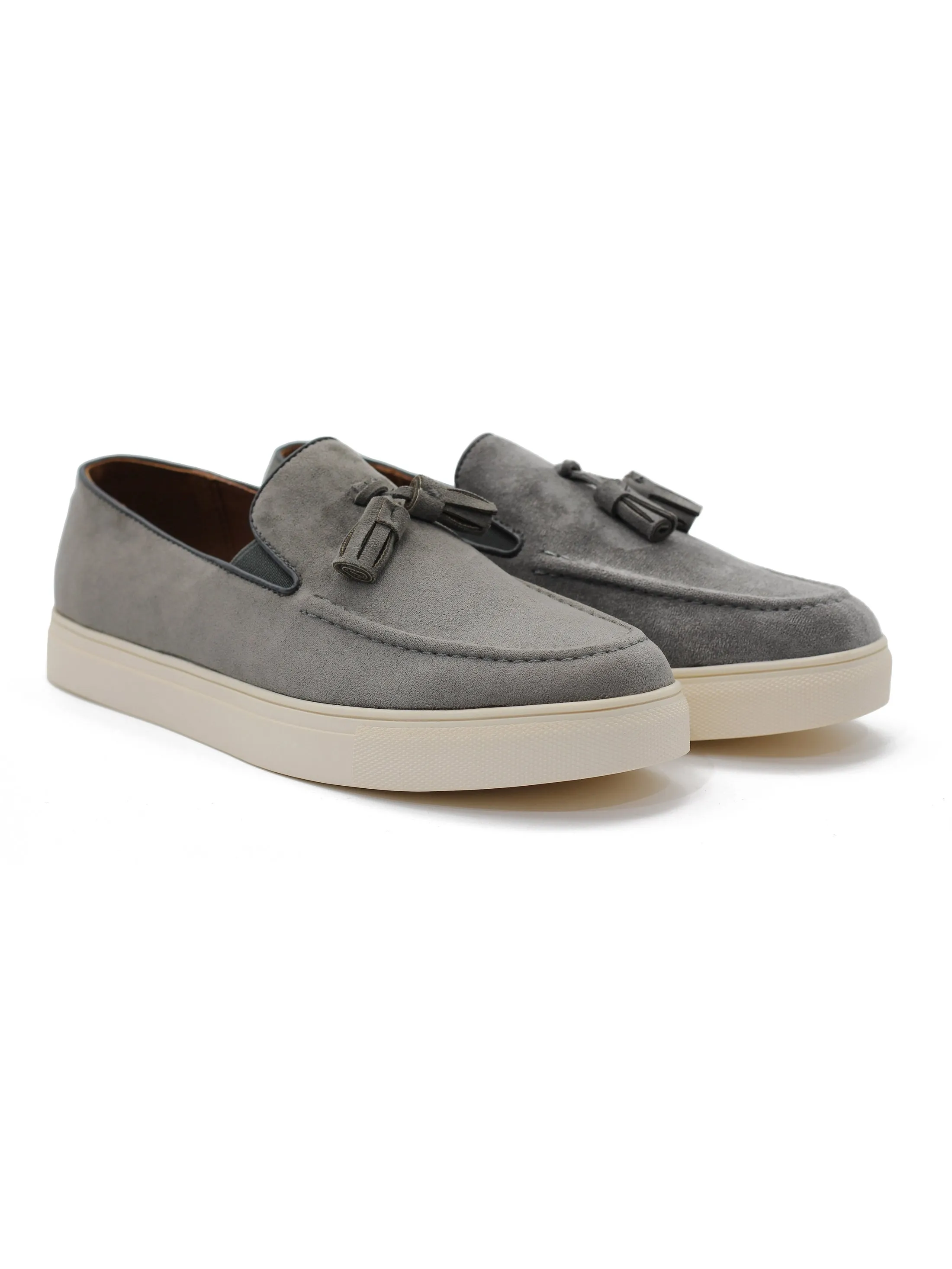 FAUX LEATHER SUEDE SNEAKER WITH TASSEL