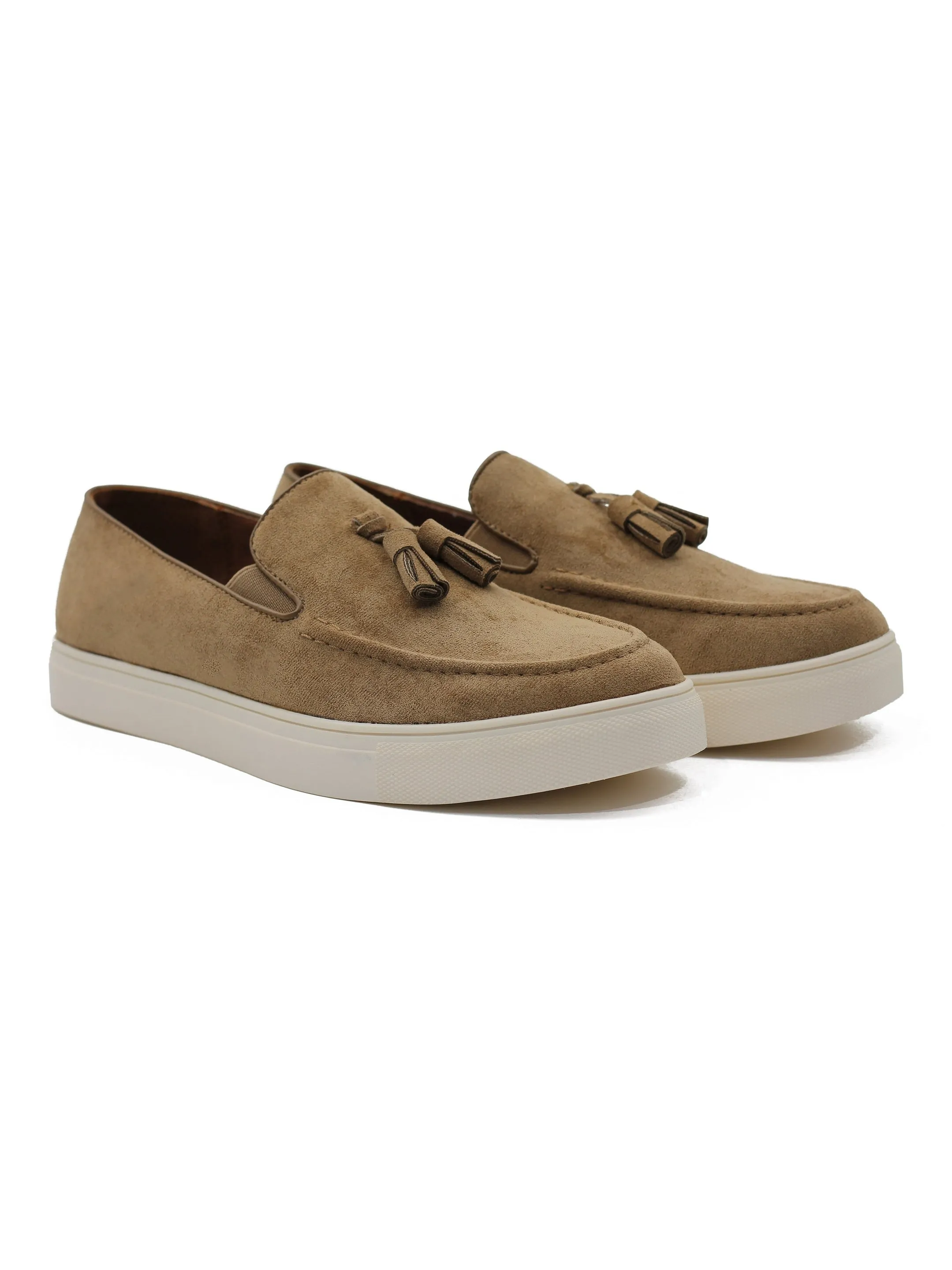 FAUX LEATHER SUEDE SNEAKER WITH TASSEL