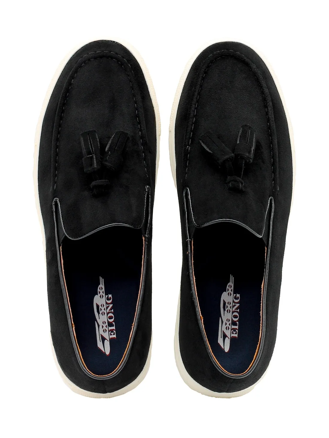 FAUX LEATHER SUEDE SNEAKER WITH TASSEL