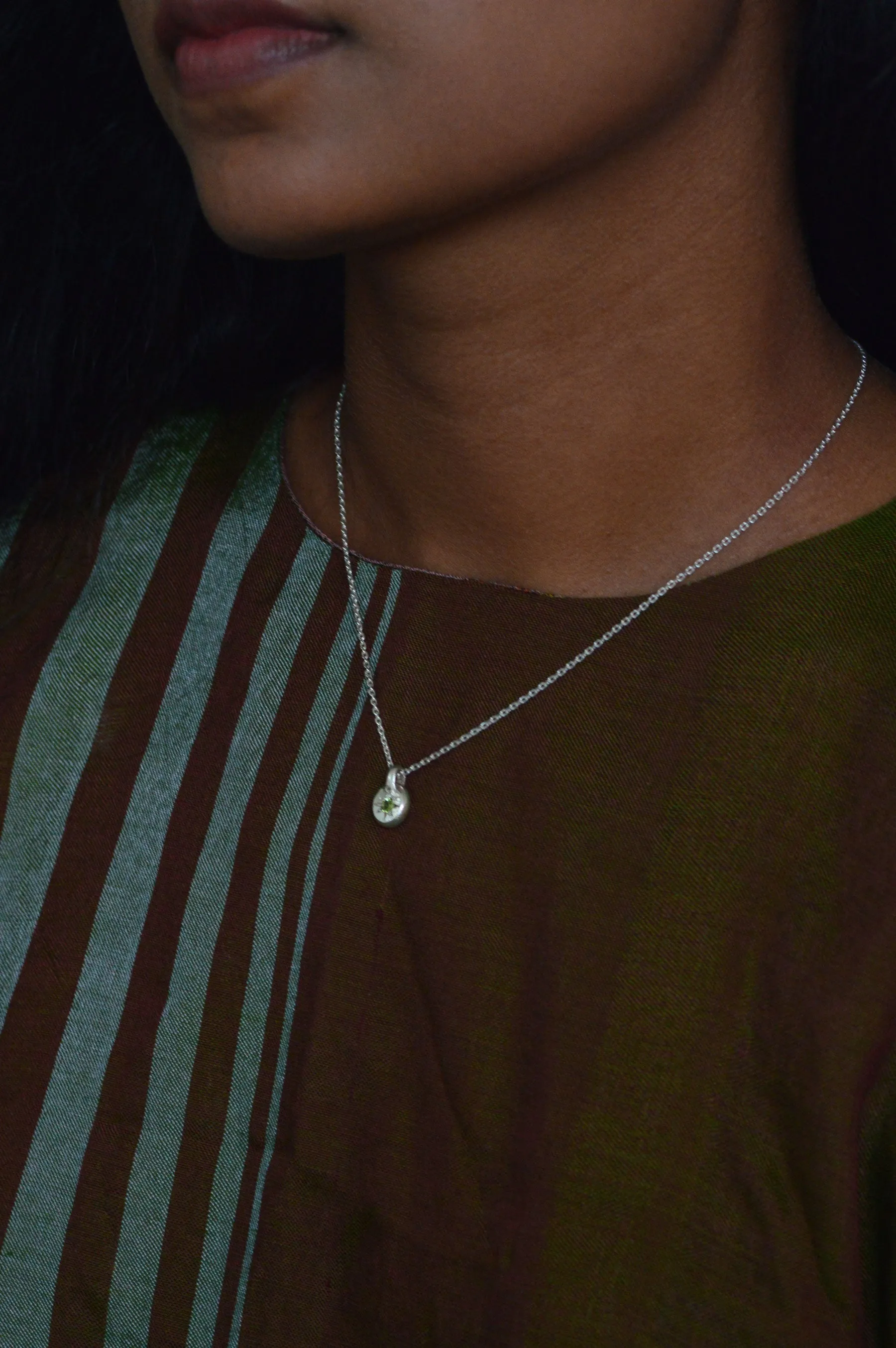 Fay Green Sapphire Silver Pendant
