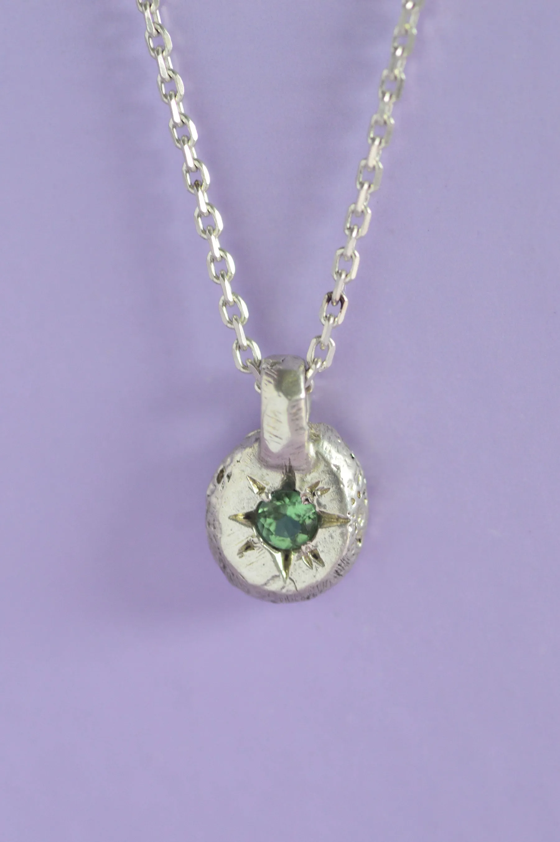 Fay Green Sapphire Silver Pendant