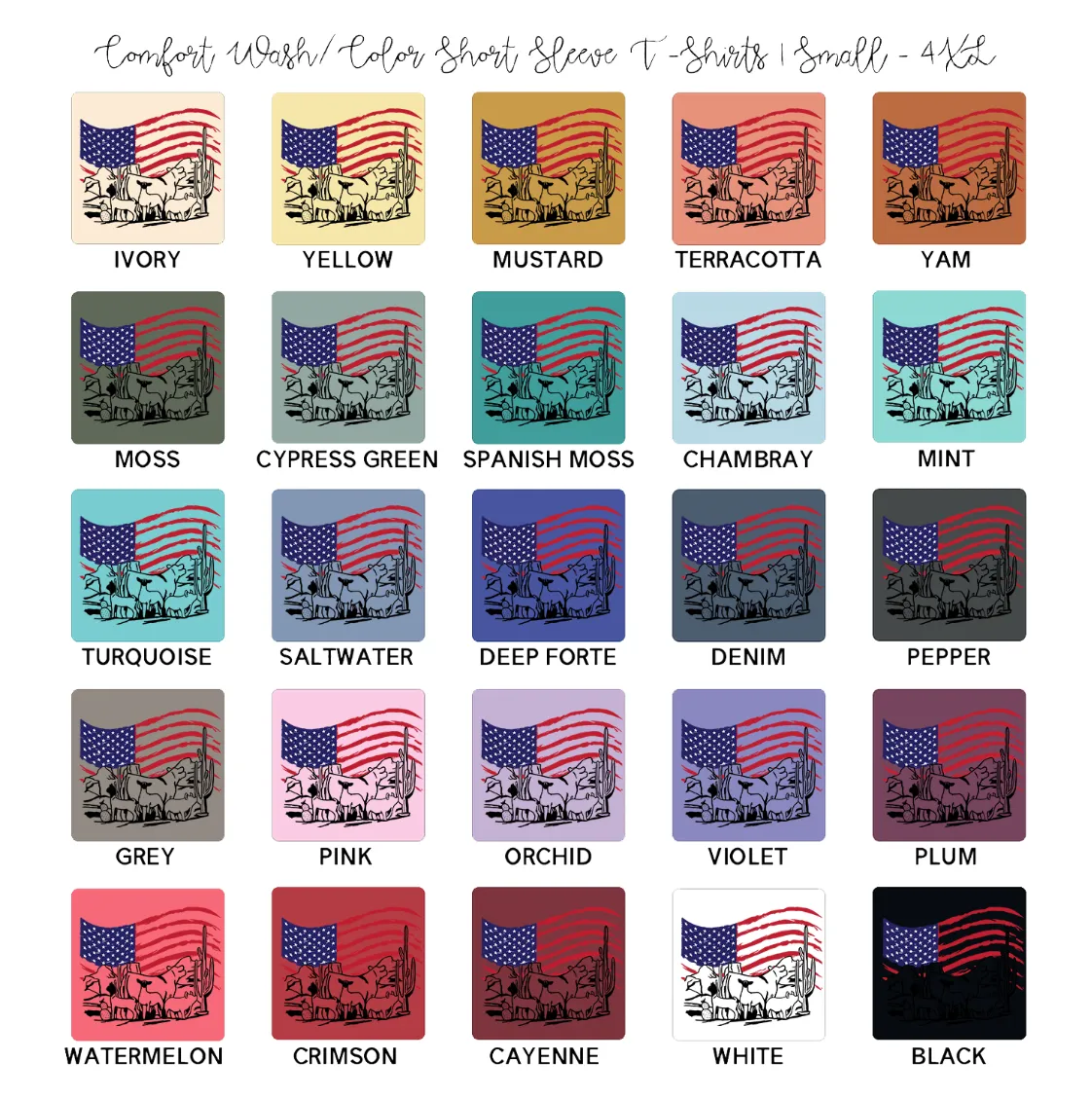 Flag Livestock ComfortWash/ComfortColor T-Shirt (S-4XL) - Multiple Colors!