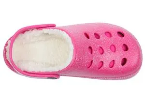 Girls Allover Glitter Injected EVA Clog with Faux Berber Lining