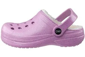 Girls Allover Glitter Injected EVA Clog with Faux Berber Lining