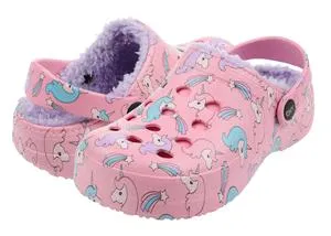 Girls Unicorn and Stars Printed Injected EVA Clog with Faux Berber Lining
