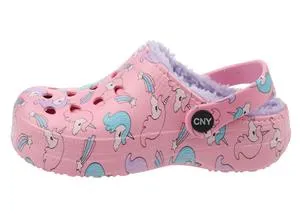 Girls Unicorn and Stars Printed Injected EVA Clog with Faux Berber Lining