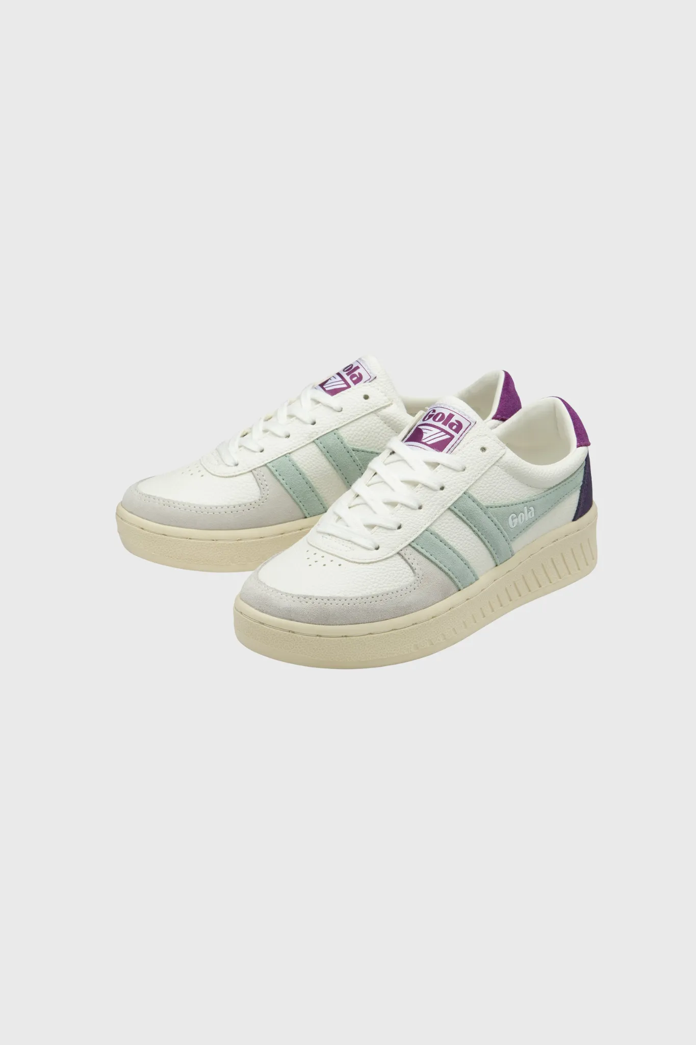 GRANDSLAM TRIDENT WOMEN SNEAKERS - WHITE/SURF/FOXGLOVE