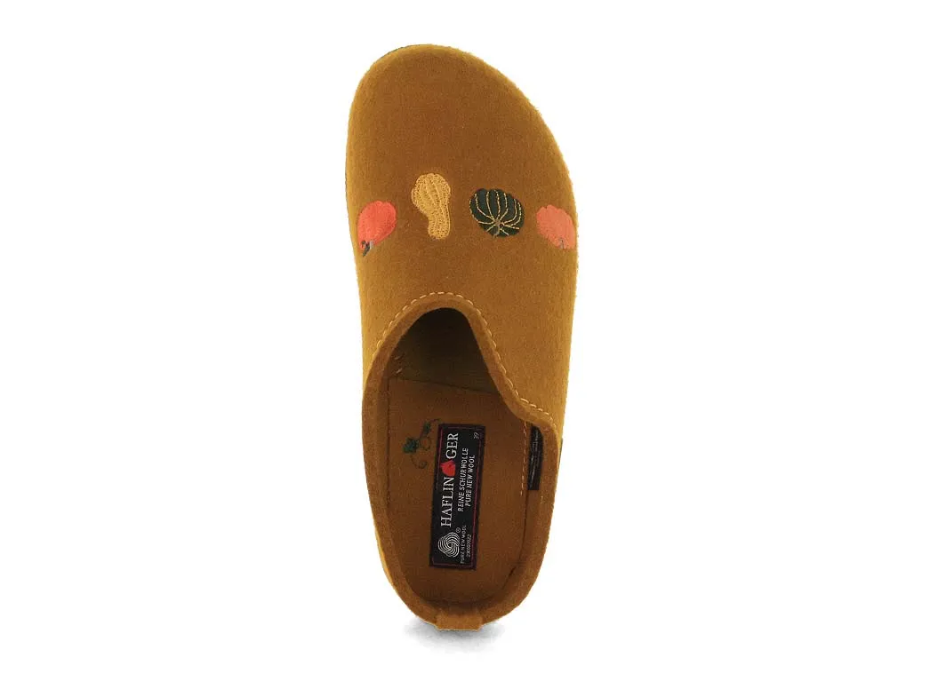 HAFLINGER Women Felt Clogs 'Grizzly pumpkin', masala