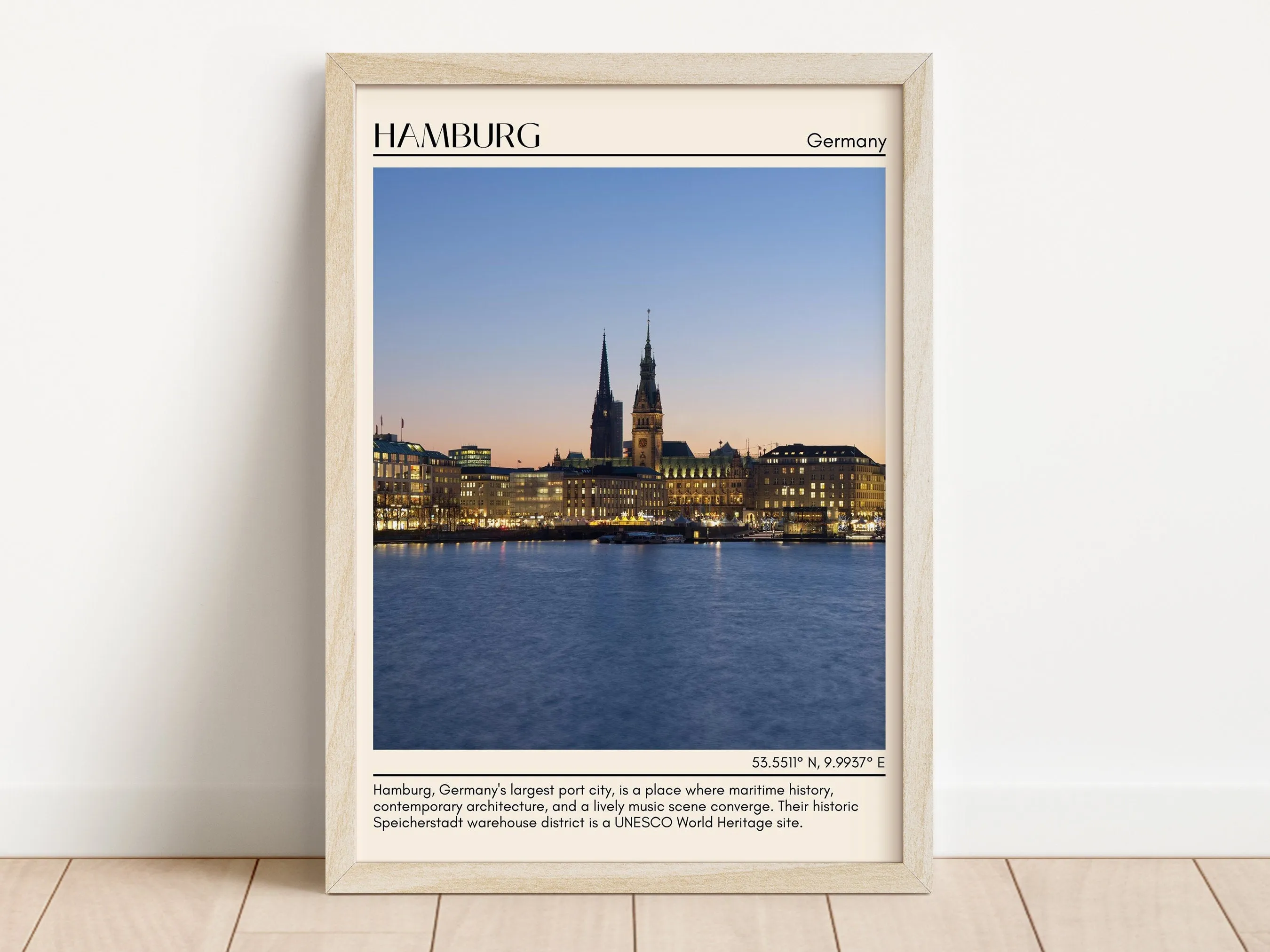 Hamburg Minimal Wall Art, Germany