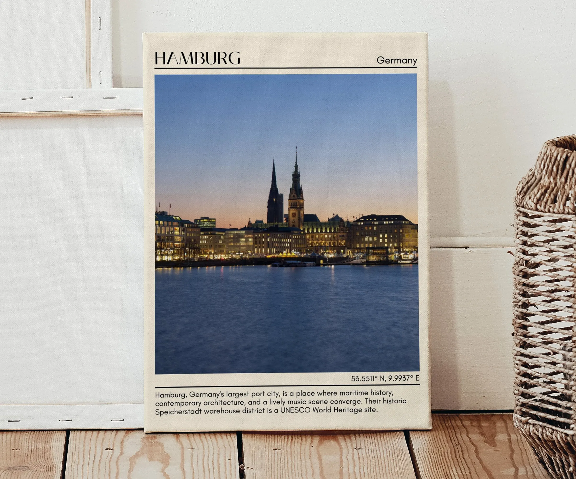 Hamburg Minimal Wall Art, Germany