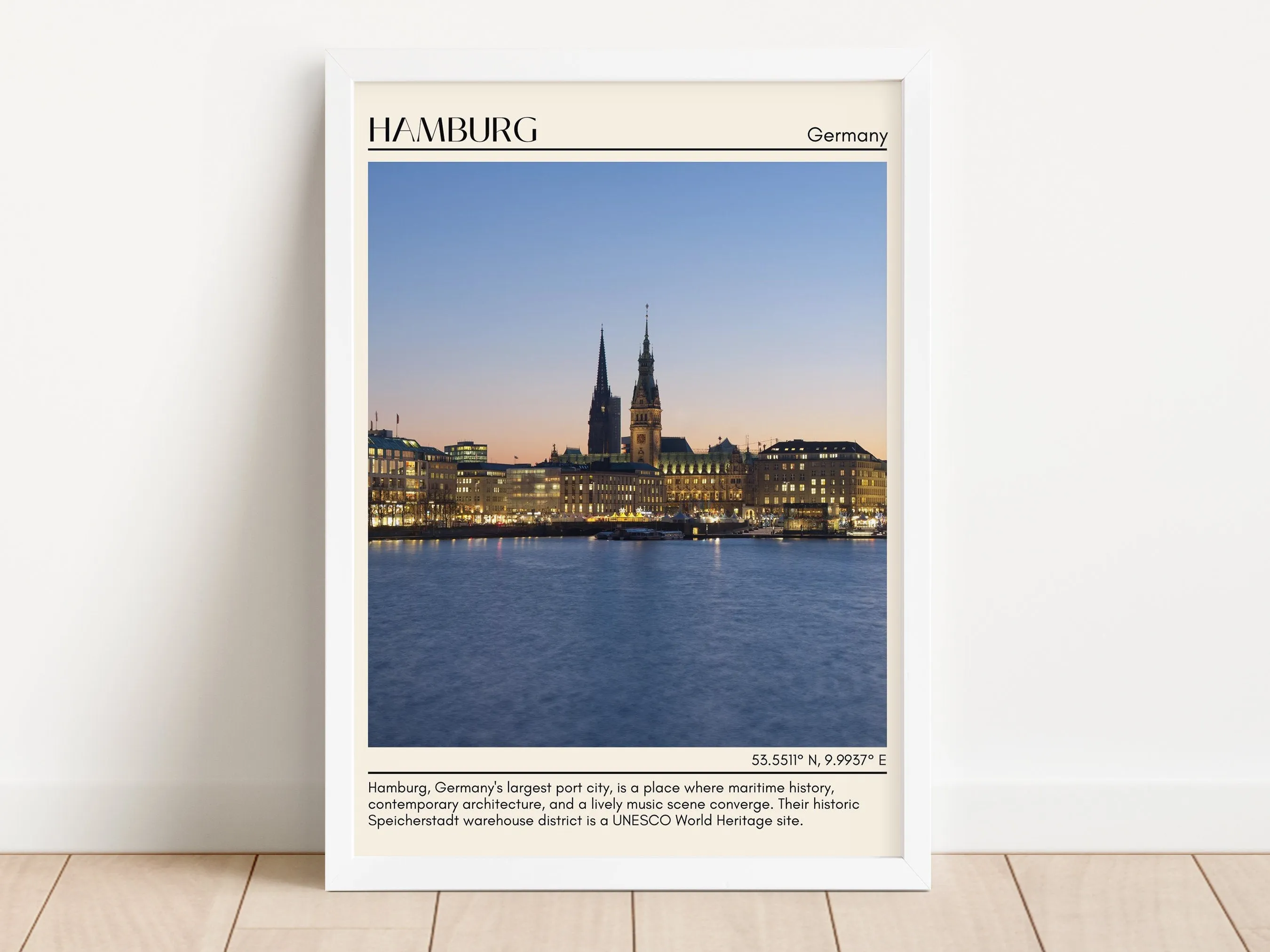 Hamburg Minimal Wall Art, Germany