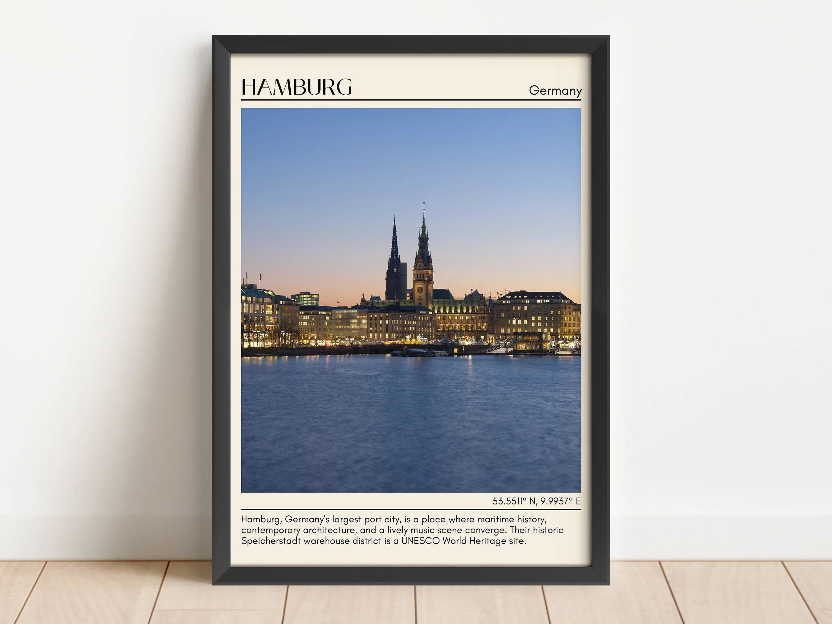 Hamburg Minimal Wall Art, Germany