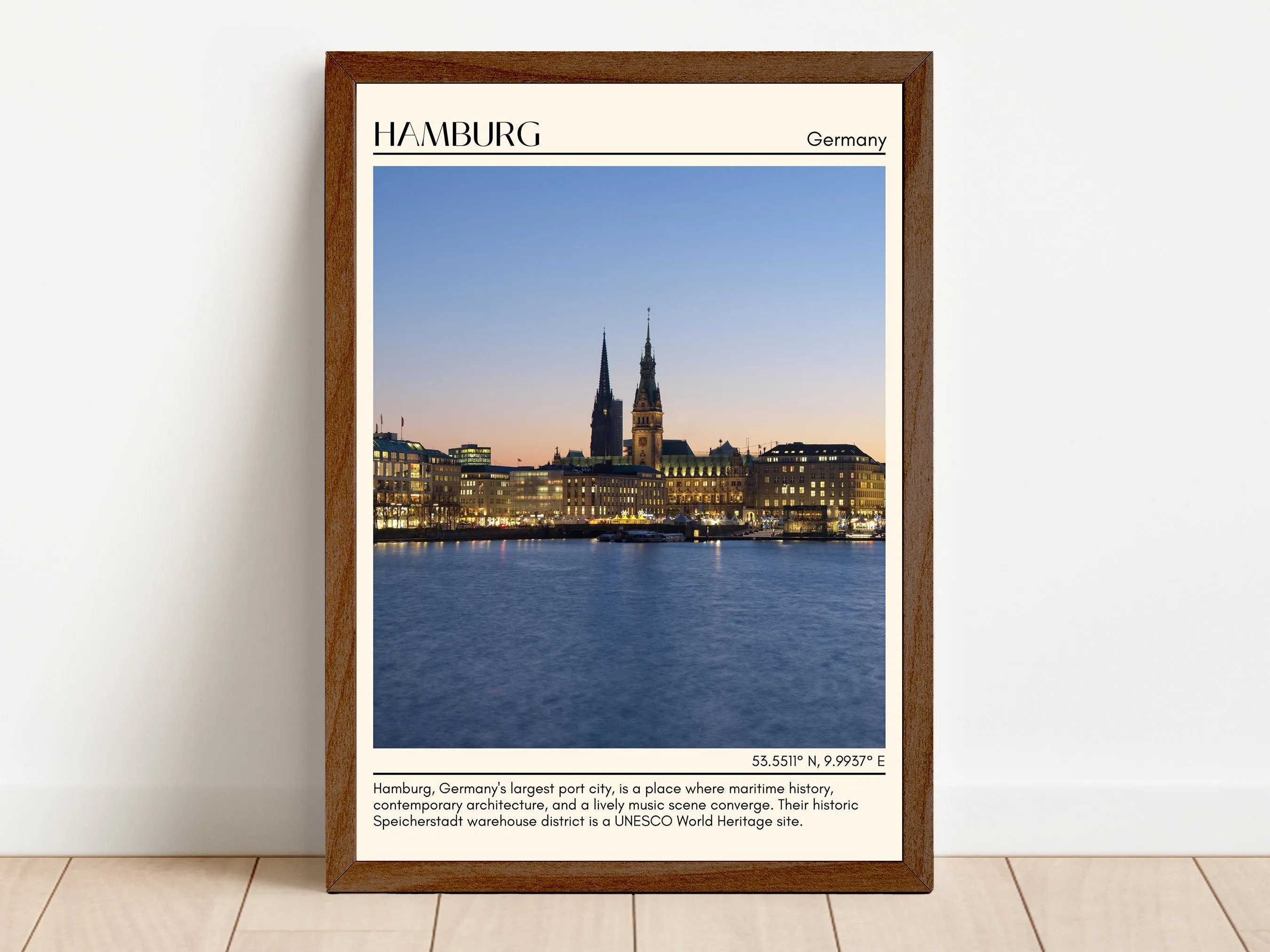 Hamburg Minimal Wall Art, Germany