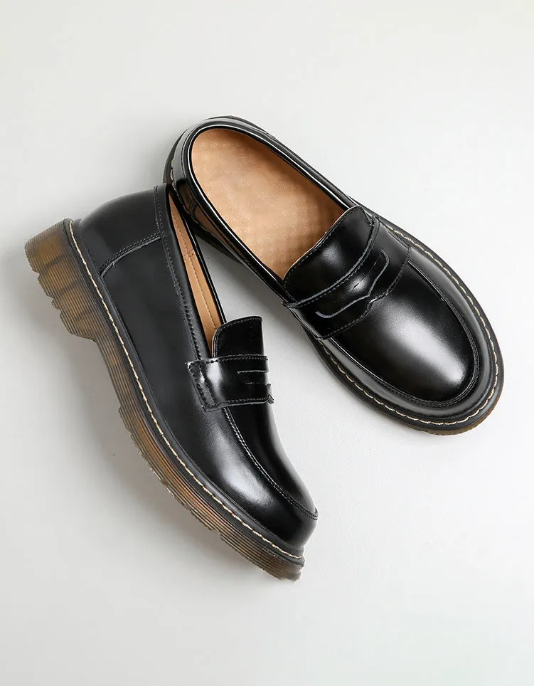 Handmade Round Head Mary Jane Shoes Loafers 35-41