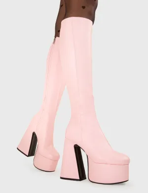 Hate You Wide Calf Platform Knee High Boots
