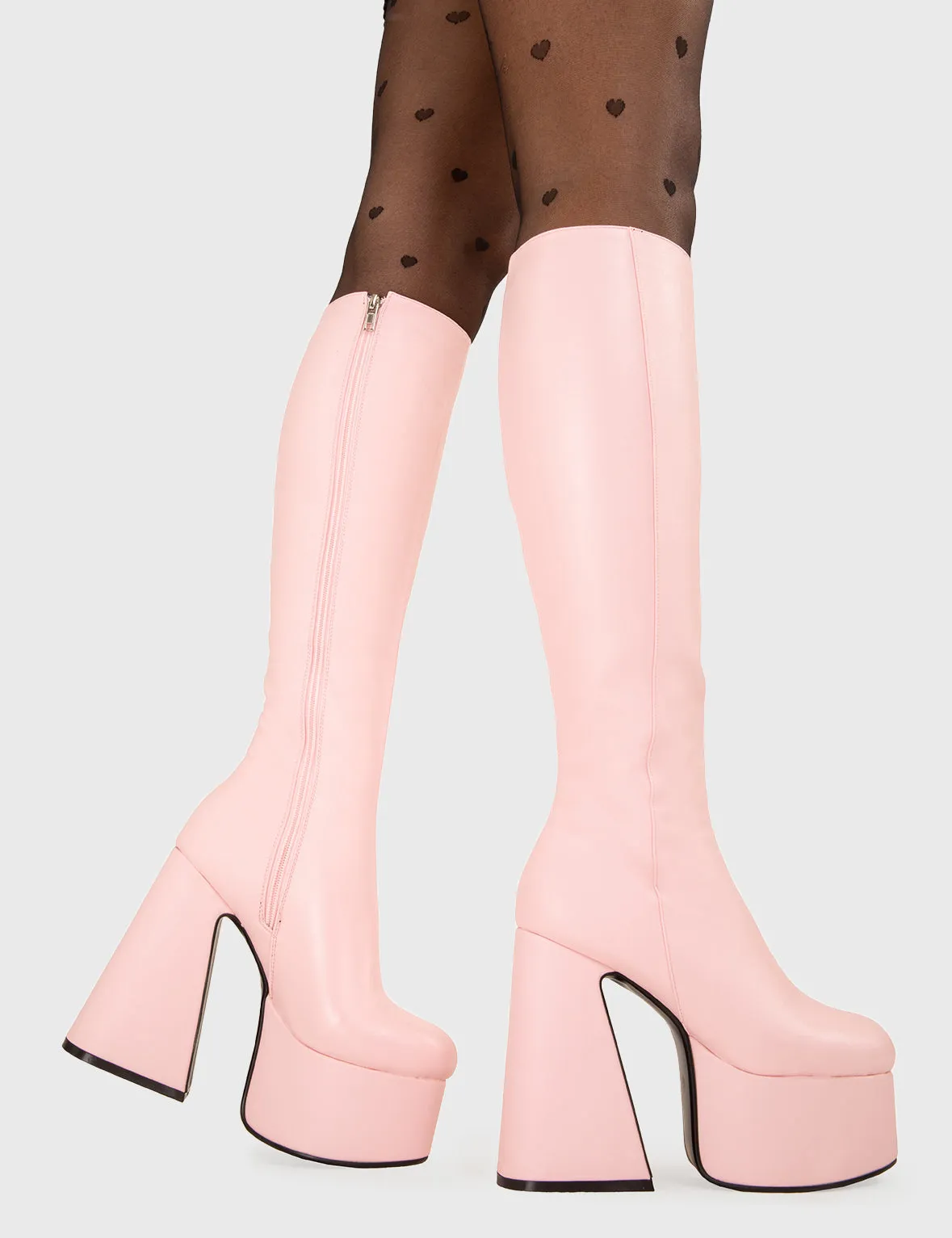 Hate You Wide Calf Platform Knee High Boots